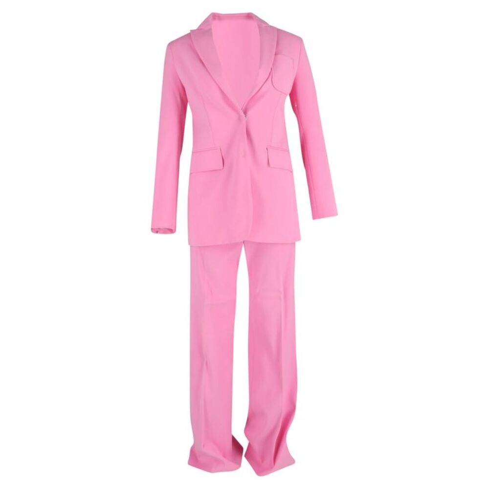 Joseph Single-Breasted Blazer and Trousers Set in Pink Wool